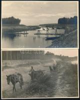 1942 Baja, árvízvédelmi, folyószabályozási munkálatok a Duna és a Sugovica holtág torkolatánál, 10 d...