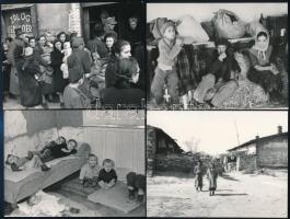cca 1938 Szociofotók a szegénységről, 9 db vintage fotó, 9x12 cm
