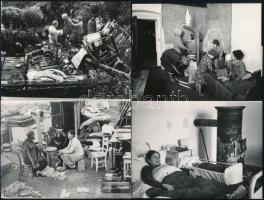 cca 1938 Szociofotók a szegénységről, 9 db vintage fotó, 9x12 cm