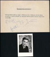cca 1965 Három magyar színész portréi, negatívjai és aláírt nyilatkozata, 6x7 cm