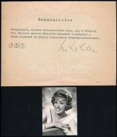 cca 1965 Három magyar színész portréi, negatívjai és aláírt nyilatkozata, 6x7 cm