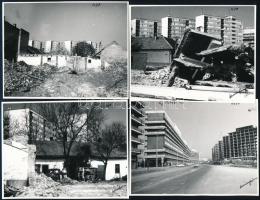 cca 1970 Kecskeméti városképek, életképek, 26 db vintage papírkép és negatív, 6x6 cm és 9x12 cm