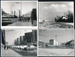 cca 1970 Kecskeméti városképek, életképek, 26 db vintage papírkép és negatív, 6x6 cm és 9x12 cm