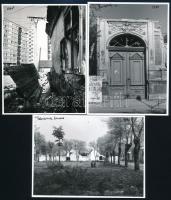cca 1970 Kecskeméti városképek, életképek, 26 db vintage papírkép és negatív, 6x6 cm és 9x12 cm