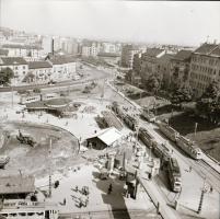 cca 1970 Budapest, a Moszkva tér villamosokkal, 2 db szabadon felhasználható vintage negatív (6x6 cm...