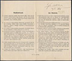 1868 Pest, Gebühren-Quittung, magyar-német nyelvű vevény