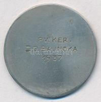 1937. "Magyar-Orosz-Lawn Tennis Szövetség 1907-1932 / PV. Ker. II. O. Bajnoka" fém tenisz ...