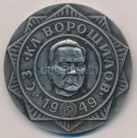 Szovjetunió 1949. Vorosilov egyoldalas fém emlékérem (52mm) T:2 Soviet Union 1949. Voroshilov one-sided metal commemorative medal (52mm) C:XF