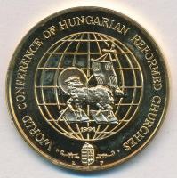 Lebó Ferenc (1960-) 1991. "Magyar Reformátusok II. Világtalálkozója" aranyozott fém emléké...