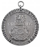 1967. Kisújszállás város 250. évfordulójára 1717-1967 egyoldalas, ezüstözött fém emlékérem füllel. Szign.: P (50mm) T:2