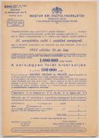 1943. 51. Magyar Kir. Osztálysorsjáték értesítő levél a sorsjátékról, kitöltetlen T:III széleken kis szakadások