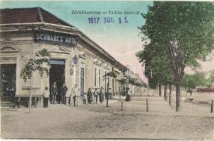 Törökkanizsa, Novi Knezevac; Tallián Emil út, Schwarcz Antal üzlete és saját kiadása / street view, shop  (EK)