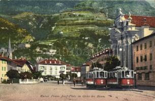 Bolzano, Bozen, Gries (Südtirol); Kaiser Franz Josef-Platz / square with trams