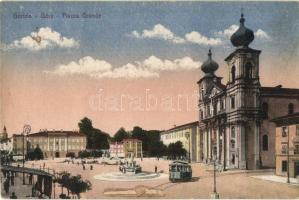 Gorizia, Görz; Piazza Grande / square with tram (gluemark)