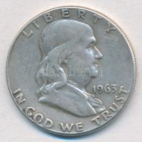 Amerikai Egyesült Államok 1963. 1/2$ Ag Franklin T:2,2- USA 1963. 1/2 Dollar Ag Franklin C:XF,VF Krause KM#199