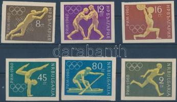 Summer Olympics imperforated set, Nyári olimpia vágott sor