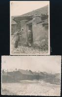 cca 1929 Budapest, Tabán, 4 db fotó, kettő vintage kép, kettő db mai nagyítás régi negatívokról, 11,...