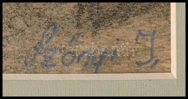 Szőnyi jelzéssel: Anya gyermekével, pasztell, papír, paszpartuban, foltos, 15,5×11,5 cm