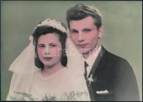 cca 1950 Demeter Sándor szentesi fényképész hagyatékából 4 db jelzetlen, kézzel színezett, műtermi, ...