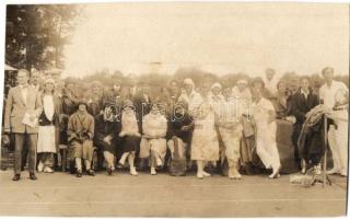 Ótátrafüred, Stary Smokovec, Alt-Schmecks; teniszezők, teniszpálya / tennis players, tennis court. group photo (vágott / cut)