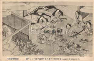 34 db régi főleg megíratlan japán képeslap, közte 1 svájci síelős lap / 34 pre-1945 mostly unused Ja...