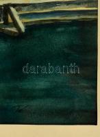 Pál Mária (?- ): Szénásszekér, akvarell, papír, jelzett, paszpartuban, üvegezett fa keretben, 23,5×3...