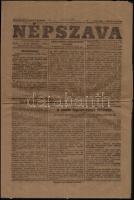 1919 Népszava 1919. augusztus 6., XLVIII. évf. 187. szám. Benne a kor híreivel, a román fegyverszüneti föltételekkel, 4 p.