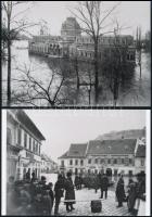 cca 1874 Klösz Gyögy budai árvízi felvételeiről készült 7 db mai nagyítás, 13x18 cm