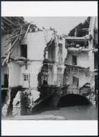 cca 1874 Klösz Gyögy budai árvízi felvételeiről készült 7 db mai nagyítás, 13x18 cm