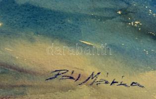 Pál Mária (?-?): Virágcsendélet, akvarell, papír, jelzett, 46×33 cm