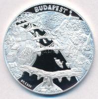 DN "Budapest nevezetességei - Szent Gellért szobor" Ag emlékérem díszdobozban, tanúsítvánn...