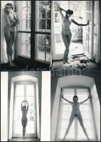 cca 1985 Aktfényképek, 13 db vintage fotóművészeti alkotás, több feliratozva, 12x9 cm / 13 nude photos, 12x9 cm