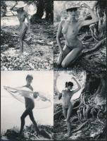 cca 1985 Aktfényképek, 13 db vintage fotóművészeti alkotás, több feliratozva, 12x9 cm / 13 nude phot...