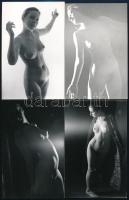 cca 1970 Czakó fotó: 13 db vintage műtermi aktfotó, többsége pecséttel jelzett, 14x9 cm / 13 nude ph...