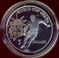 Niue 1991. 5$ Ag "Labdarúgó VB-USA" T:PP Eredeti díszdobozban, tanúsítvánnyal!
