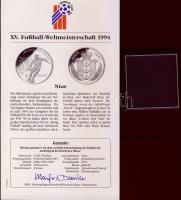 Niue 1991. 5$ Ag "Labdarúgó VB-USA" T:PP Eredeti díszdobozban, tanúsítvánnyal!