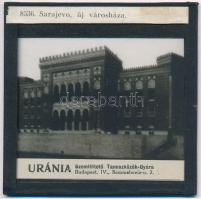 cca 1920 Sarajevo, 3 db feliratozott üveglemez diapozitív kép az Uránia Taneszközgyár archívumából, ...