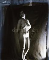 cca 1925 Aktfelvételek, 2 db szabadon felhasználható, vintage üveglemez negatív Fekete György (1904-...