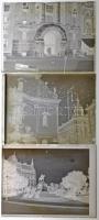 cca 1930 Budapesti városképek, 3 db szabadon felhasználható, vintage üveglemez negatív, 9x12 cm