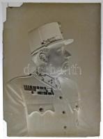 cca 1925 Katonatiszt portréja, szabadon felhasználható, vintage üveglemez negatív, 12x16 cm