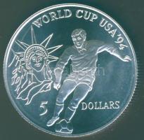 Niue 1991. 5$ Ag "Labdarúgó VB-USA" T:PP Eredeti díszdobozban, tanúsítvánnyal!