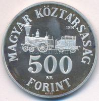 1991. 500Ft Ag "Széchenyi István" tokban T:1-(PP) kis patina