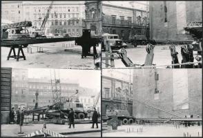 1975 Budapest, Szabó Ervin téri diszpécserház építéséről készült 33 db vintage fotó, 9x13 cm