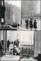 1975 Budapest, Szabó Ervin téri diszpécserház építéséről készült 33 db vintage fotó, 9x13 cm