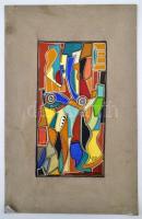 Kádár jelzéssel: Formák, vegyes technika, karton, 33×16,5 cm