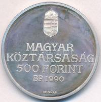 1990. 500Ft Ag "Kölcsey Ferenc" dísztokban T:1-(PP) kis patina 
Adamo EM116