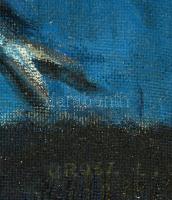 Jelzés nélkül: Halas csendélet, olaj, vászon, hátulján feliratozva, fa keretben, 49×59 cm