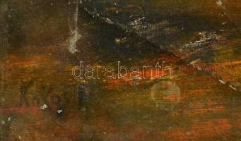 Kokas jelzéssel: Falu szélén, olaj, vászon, üvegezett fa keretben, 49×32 cm