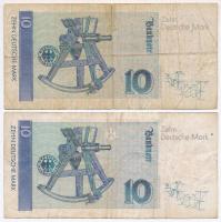 NSZK / Németország 1989-1993. 10M (2x) T:III,III- kis ragasztás
FRG / Germany 1989-1993. 10 Mark (2...