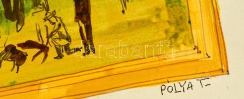 Pólya jelzéssel: Nimród I., vegyes technika, papír, 60×42 cm